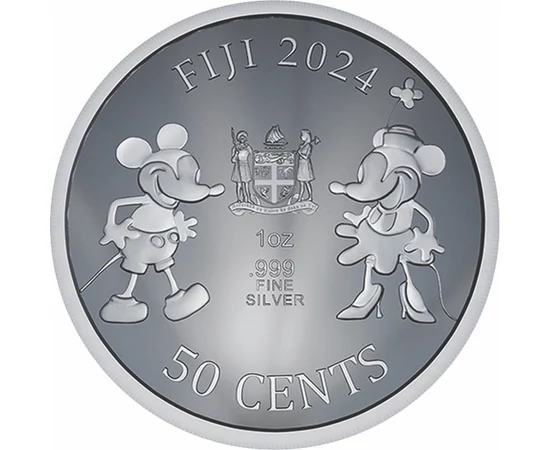 50 cent Mickey Minnie címer   Ag 999 311 g Fidzsi-szigetek 2024