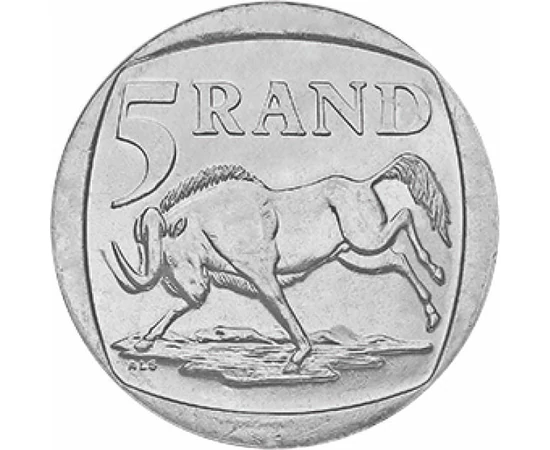  5 rand, Gnú, 2001, Dél-afrikai Köztársaság