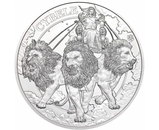 1 font, Kübelé, oroszlánok által húzott kocsin, Ag 999, 31,1 g, Szent Ilona, 2024