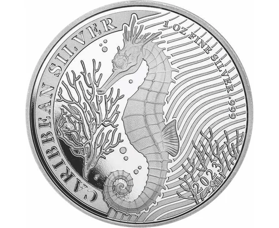 BAR/ 1dollár,Csikóhal,Ag,2023, Barbados