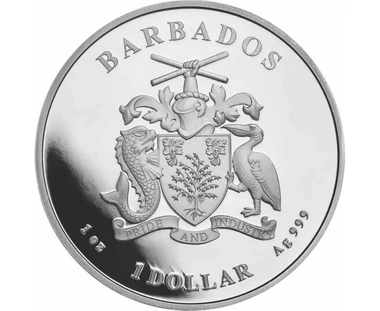 BAR/ 1dollárCsikóhalAg2023 Barbados