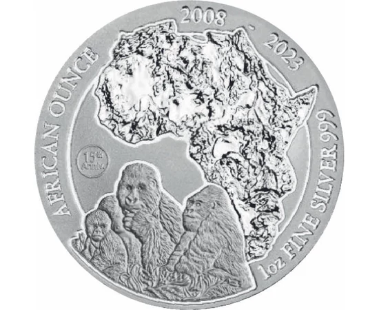RUAN/ 50frank,Afrika,gorillák,Ag,2023, Ruanda