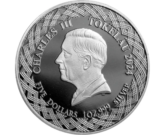 5 dollár III. Károly   Ag 999 311 g Tokelau 2024