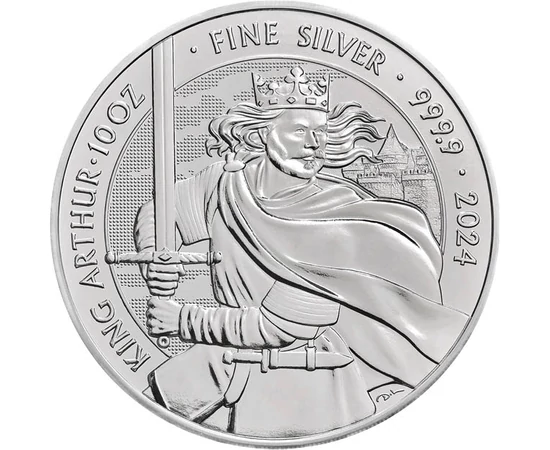 10 font, Artúr király, , színsúly, Ag 9999, 311 g, Nagy-Britannia, 2024