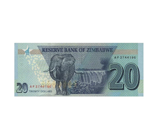 20 dollár, , 0, 0, Zimbabwe, 2020