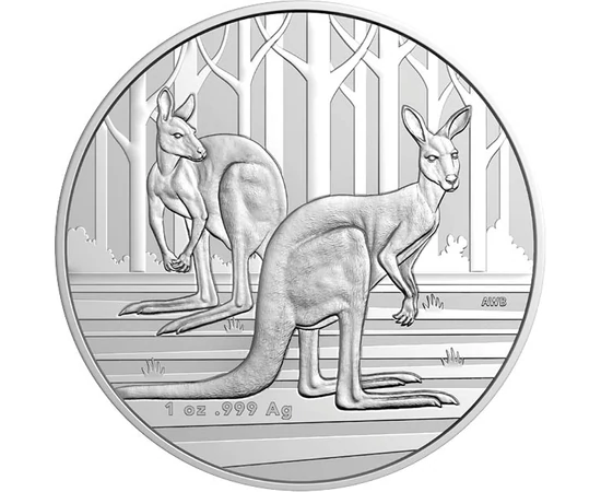 1 dollár, Kenguruk, színsúly, Ag 999, 31,1 g, Ausztrália, 2024