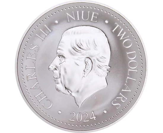 2 dollár III. Károly   Ag 999 311 g Niue 2024