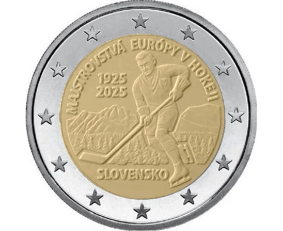 2 euró, Jégkorong játékos, , CuNi, 8,5 g, Szlovákia, 2025