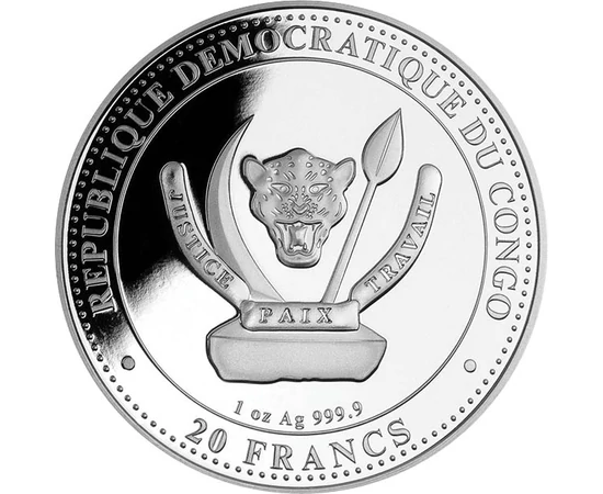 20 frank VAN TANÚSÍTVÁNY Ag 9999 311 g Kongó 2023