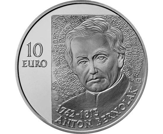  10 euró, Anton Bernolák, ez, pp,2012, Szlovákia