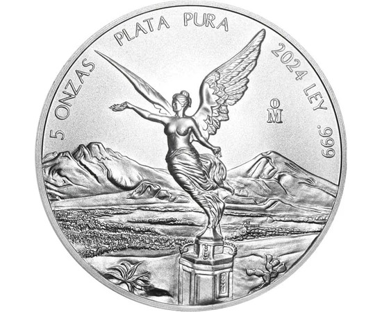 befektetési ezüst, Libertad, súly, ezüst tisztaság, , Ag 999, 155,5 g, Mexikó, 2024