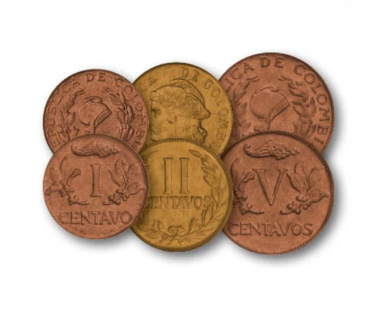 1 2 5 10 20 centavo  0 0 Kolumbia 1942-1966