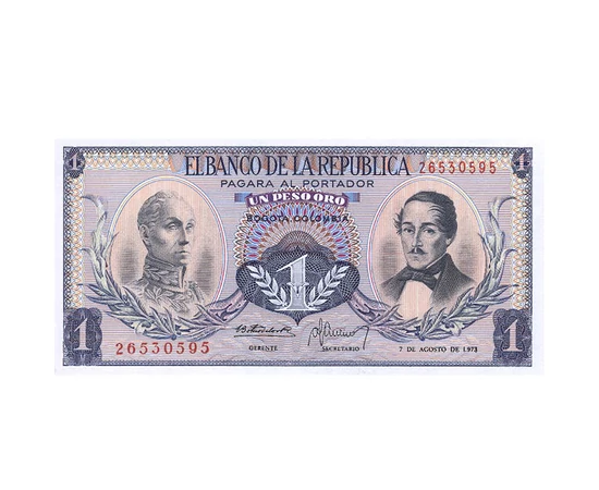 1 peso, , 0, 0, Kolumbia, 1970-1974