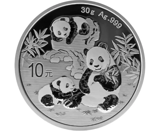 10 jüan, Két panda, , Ag 999, 30 g, Kína, 2025