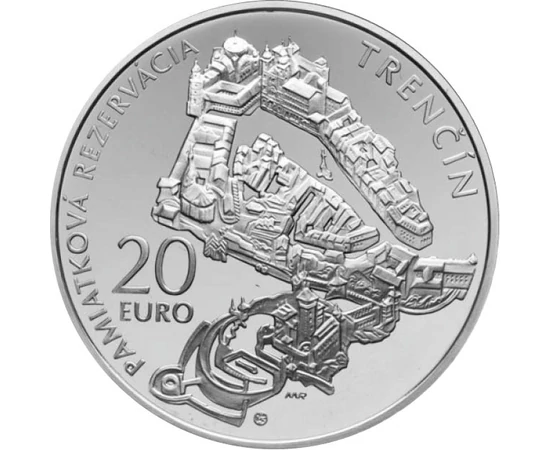  20 euró, Trencsén, ezüst, pp, 2012, Szlovákia