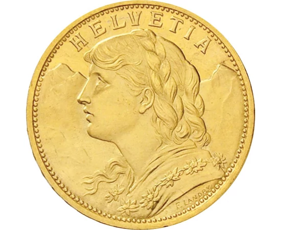  20 frank, Vreneli, 1883-1949, arany, Svájc