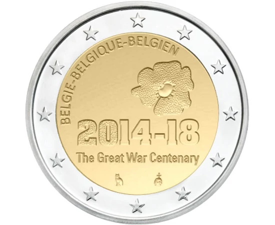  2 euró, I. világháború, 2014, Belgium