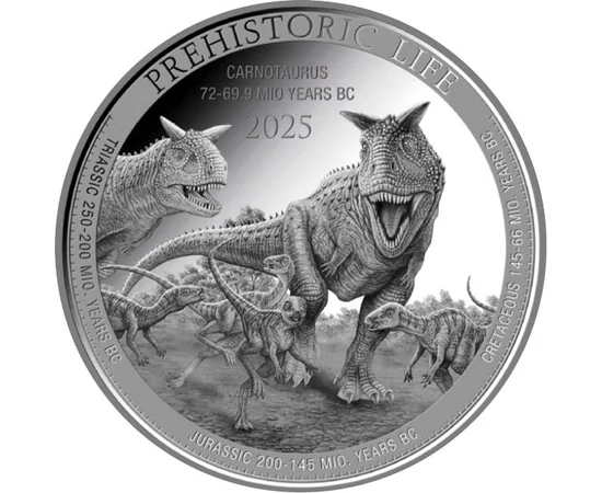 20 frank, Carnotaurus, , Ag 9999, 31,1 g, Kongó, 2025