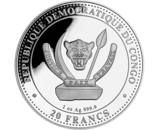 20 frank Címer  Ag 9999 311 g Kongó 2025
