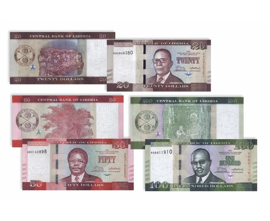 5, 10, 20, 50, 100 dollár, , 0, 0, Libéria, 2016