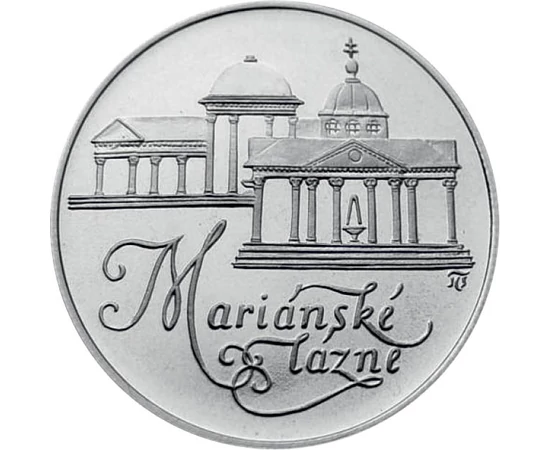 50 korona, Marianské Lazne fürdő épülete, Ag 700, 7 g, Csehszlovákia, 1991