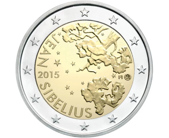  2 euró, Jean Sibelius, 2015, Finnország