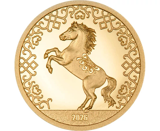 1000 tugrik, Ágaskodó ló, , Au 999,9, 0,5 g, Mongólia, 2026