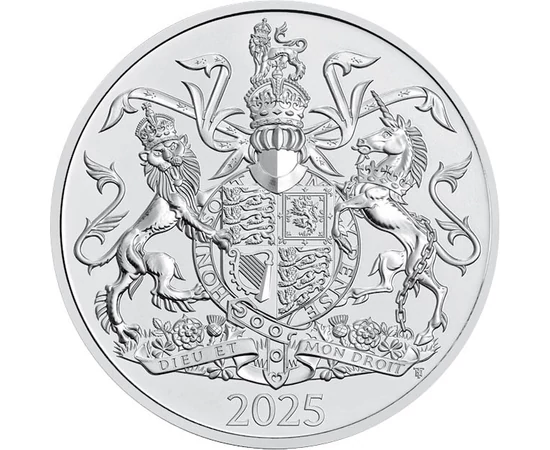 5 font, Brit királyi címer, , tisztaság, CuNi, 28,28 g, Nagy-Britannia, 2025
