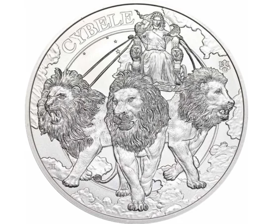 1 font, Kübelé, oroszlánok által húzott kocsin, Ag 999, 31,1 g, Szent Ilona, 2024