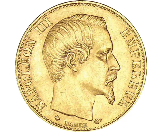  20 frank, III. Napóleon, Au,1853-60, Franciaország