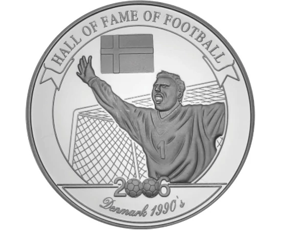 2000 shilling, Peter Schmeichel véd a kapuban, Ag 350, 27 g, Uganda, 2006