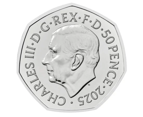 50 penny III. Károly   CuNi 8 g Nagy-Britannia 2025