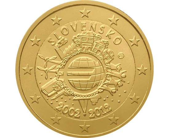  2 euró, Jubileum, aranyozott, 2012, Szlovákia