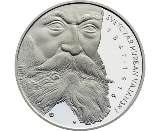 200 korona, Svetozár H. Vajanský, 1847-1916, Ag 750, 20 g, Szlovákia, 1997