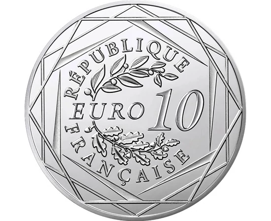 10 euró Babér és tölgykoszorú hatszögekben  Ag 333 13 g Franciaország 2025
