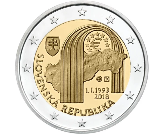  2 euró, Szlovákia 25 éves, 2018, Szlovákia