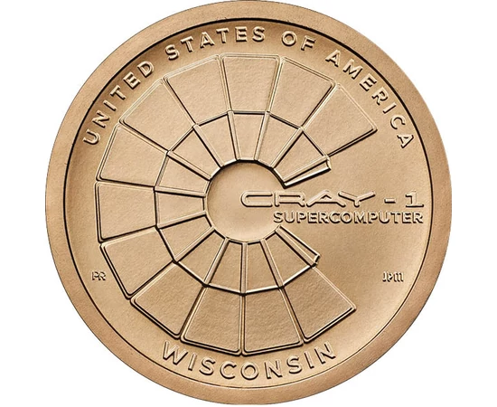 1 dollár, CRAY-1 szuperszámítógép, CuNi, 8,1 g, USA, 2026