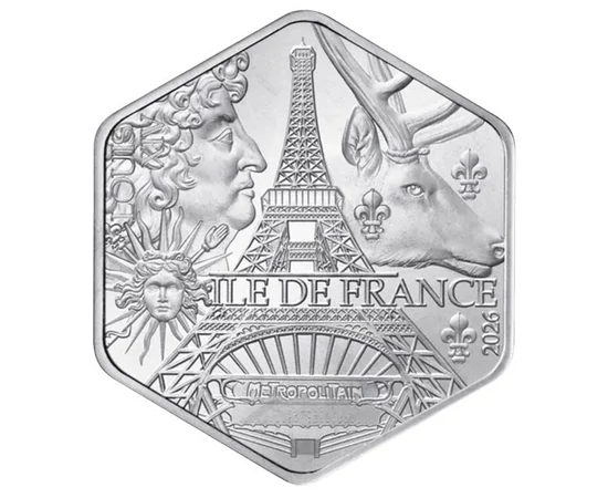 10 euró, Eiffel torony, Napkirály, szarvas, , Ag 500, 17 g, Franciaország, 2026