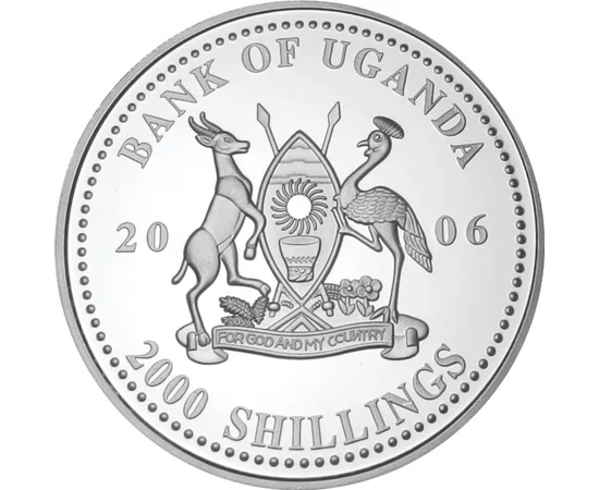 2000 shilling Címer   Ag 350 26 g Uganda 2006