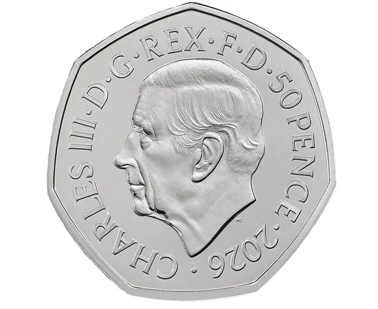 50 penny III. Károly   CuNi 8 g Nagy-Britannia 2026