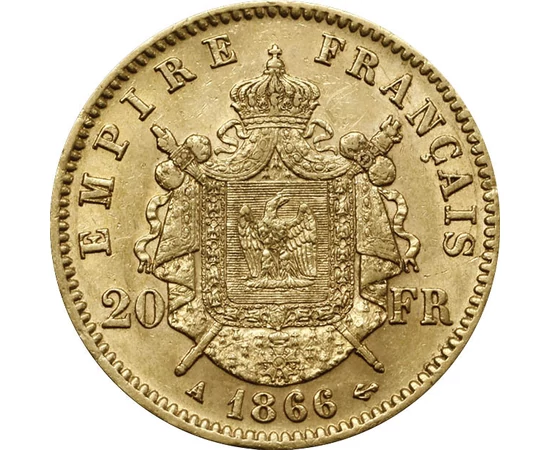  20 frank III.Napóleon,1861-70babérk, Franciaország