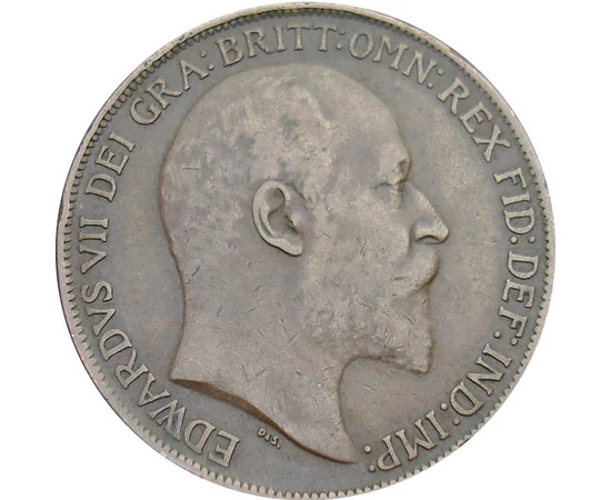 1 penny, Britannia nőalak pajzzsal, , , Bronz, 9,45 g, Nagy-Britannia, 1902-1910