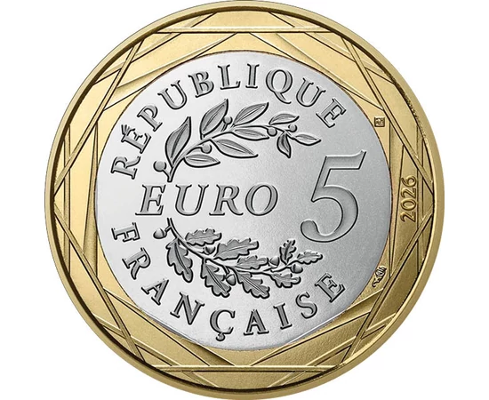 5 euró Babér-tölgy koszorú   CuNi 117 g Franciaország 2026