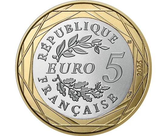5 euró Babér-tölgy koszorú   CuNi 117 g Franciaország 2026