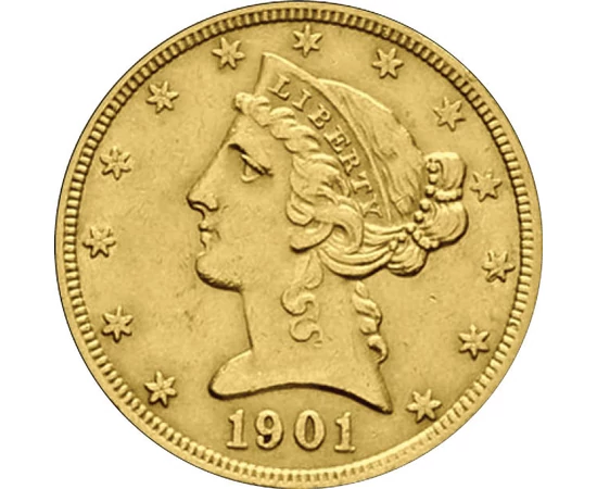  5 dollár, Liberty, Au, 1839-1908, USA