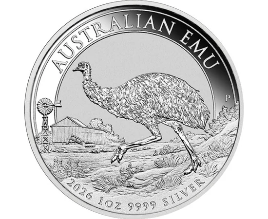 1 dollár, Emu, , tisztaság, Ag 9999, 31,1 g, Ausztrália, 2026