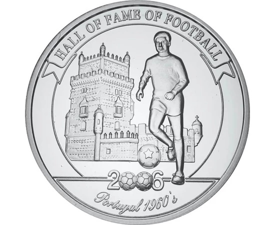 2000 shilling, Eusébió, Portugália, , Ag 350, 27 g, Uganda, 2006