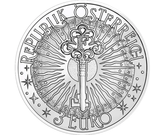 3 euró Nap F kulcs  CuNi 16 g Ausztria 2026