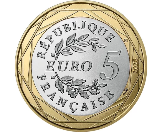 5 euró Babér-tölgy koszorú   CuNi 117 g Franciaország 2026