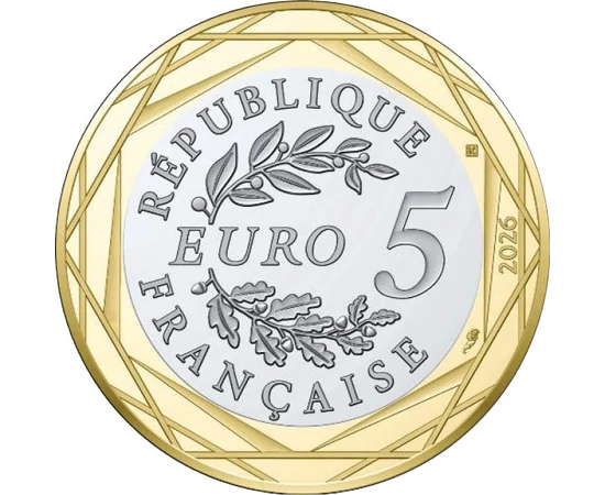 5 euró Babér-tölgy koszorú   CuNi 117 g Franciaország 2026